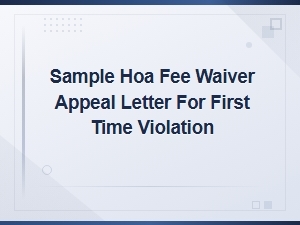 Hoa Fee Waiver Appeal Guide for First-Time Violations