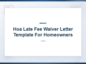 Hoa Late Fee Waiver Letter Template