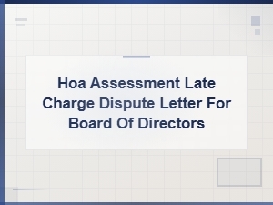 Hoa Late Charge Waiver Letter to Board of Directors