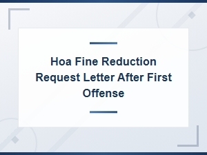 Hoa Fine Reduction Request Letter for First Offense