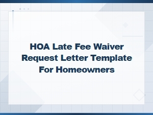 Hoa Late Fee Waiver Letter Template